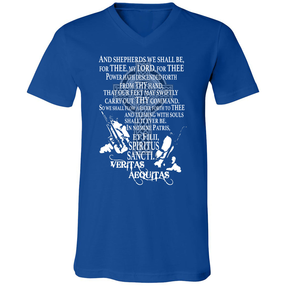 Unisex V-Neck T-Shirt - CAW5WKM2 - True Royal - 4