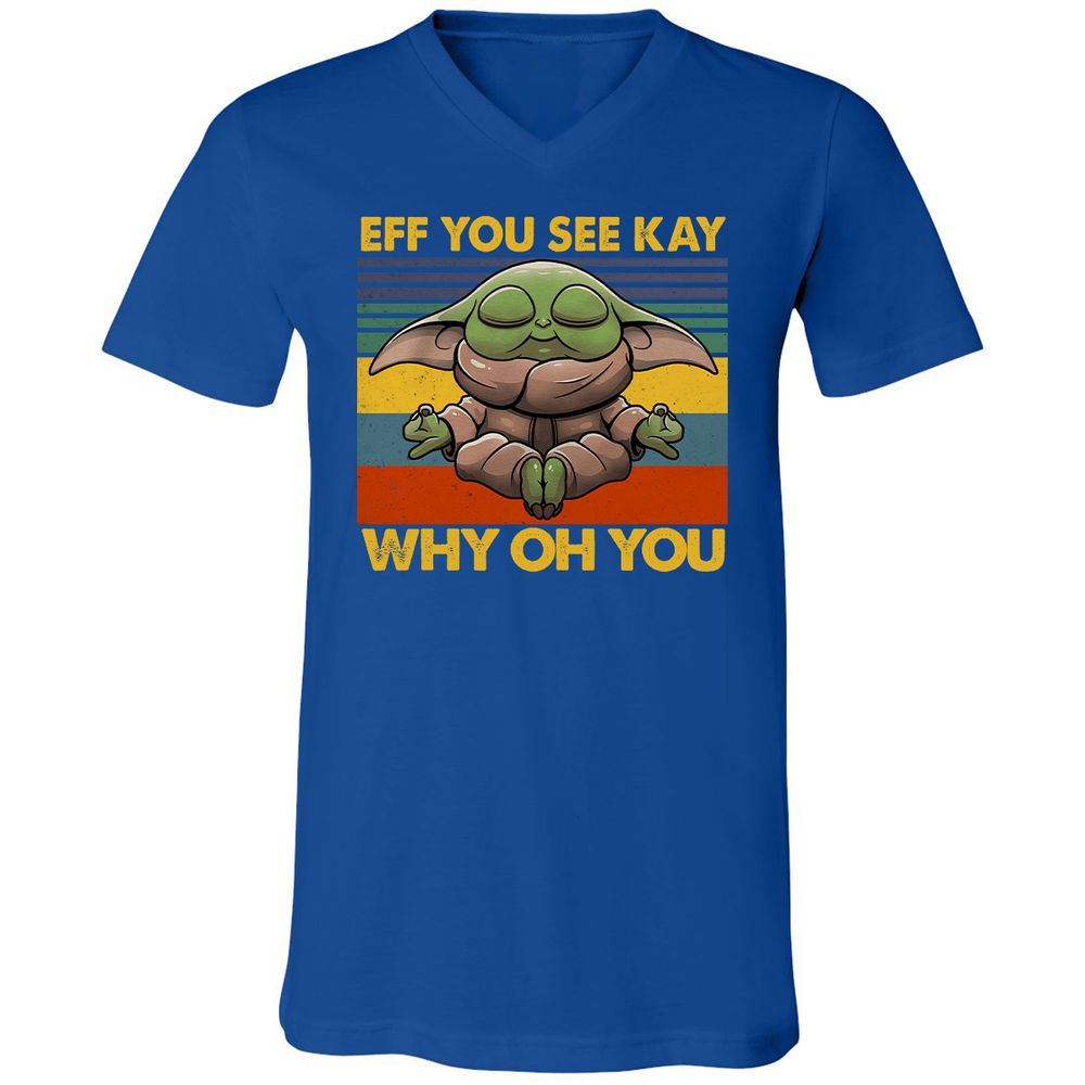 Unisex V-Neck T-Shirt - 81G14EFU - True Royal - 4