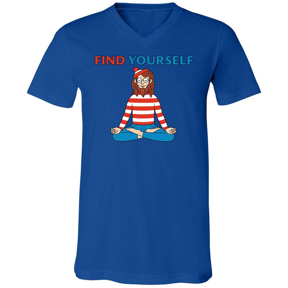 Unisex V-Neck T-Shirt - KCHR5MSW - True Royal - 4