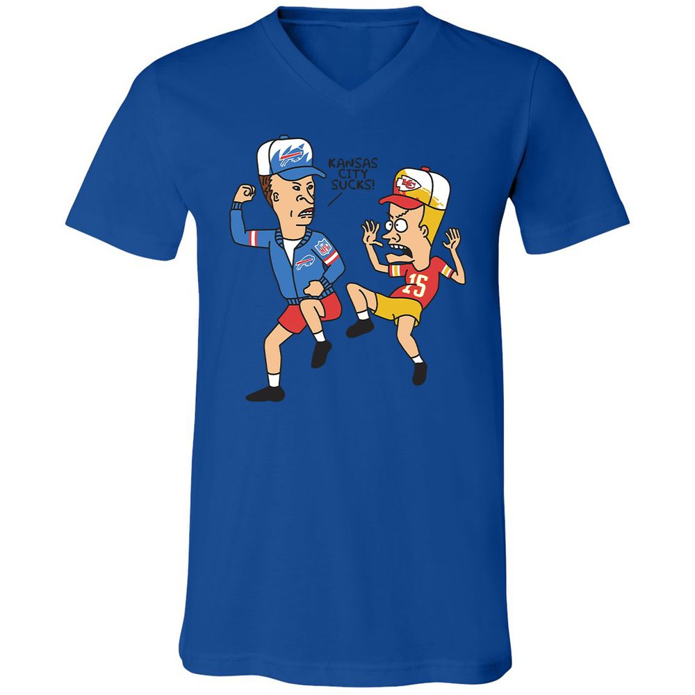 Unisex V-Neck T-Shirt - 852LTBDQ - True Royal - 4