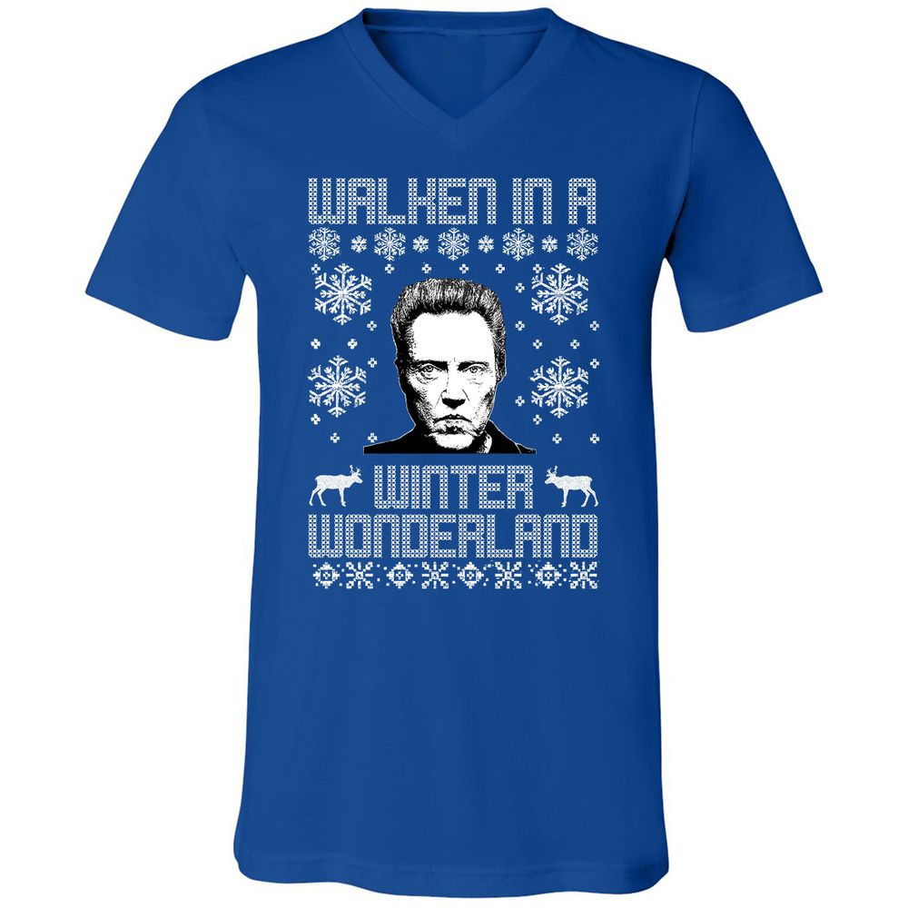 Unisex V-Neck T-Shirt - UHV5Q7KT - True Royal - 4