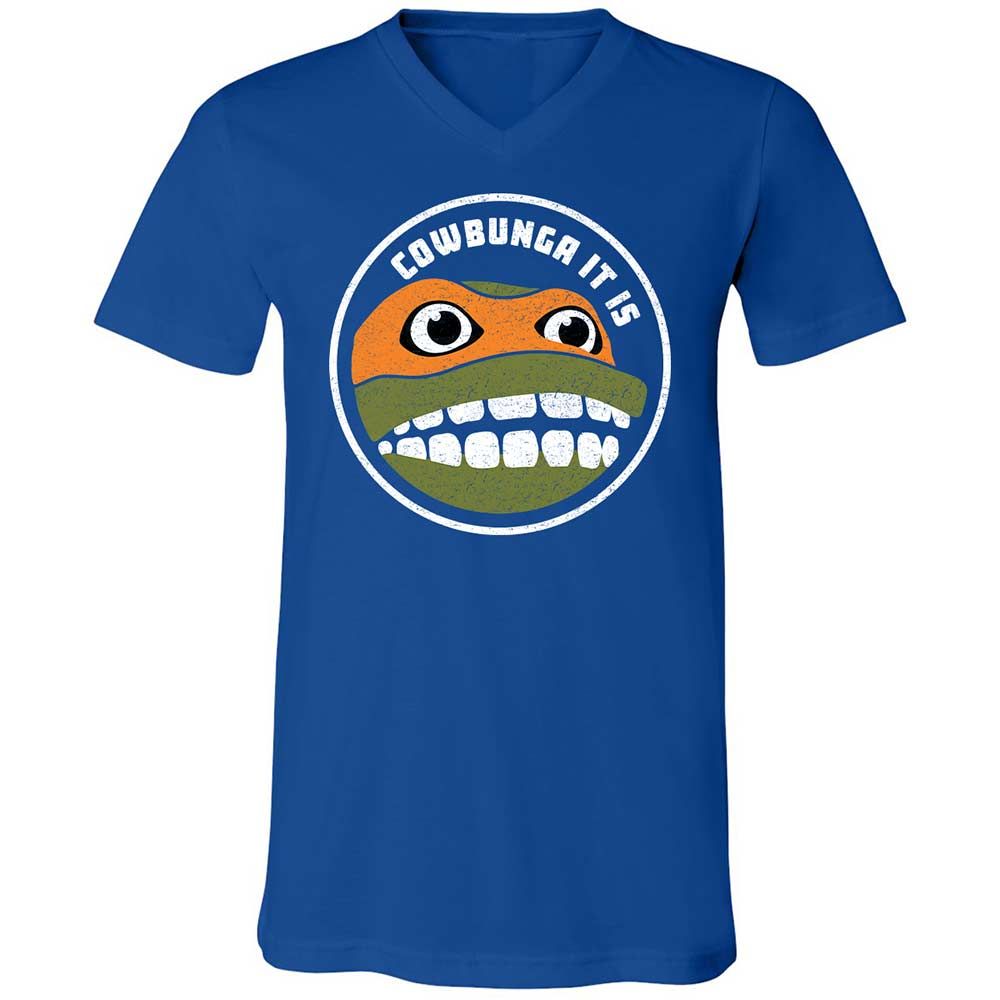 Unisex V-Neck T-Shirt - 7FSP8CW6 - True Royal - 4