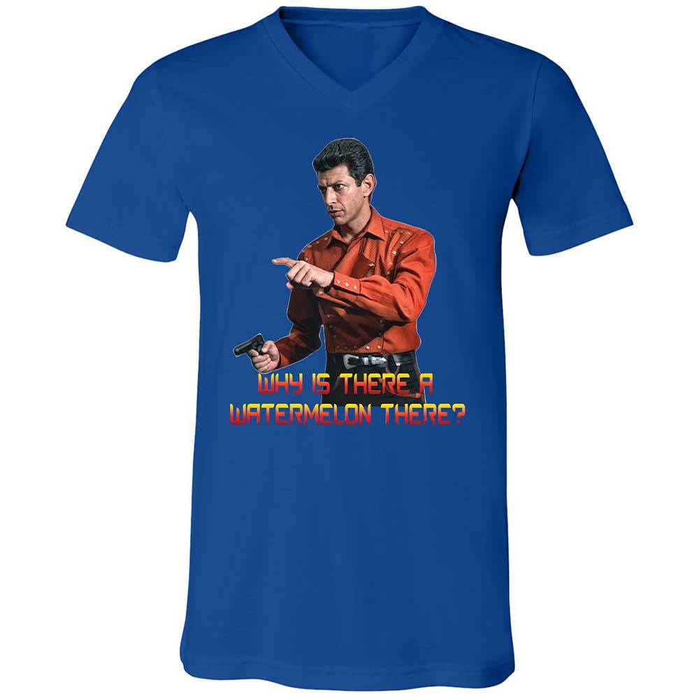 Unisex V-Neck T-Shirt - QM82D4DY - True Royal - 4