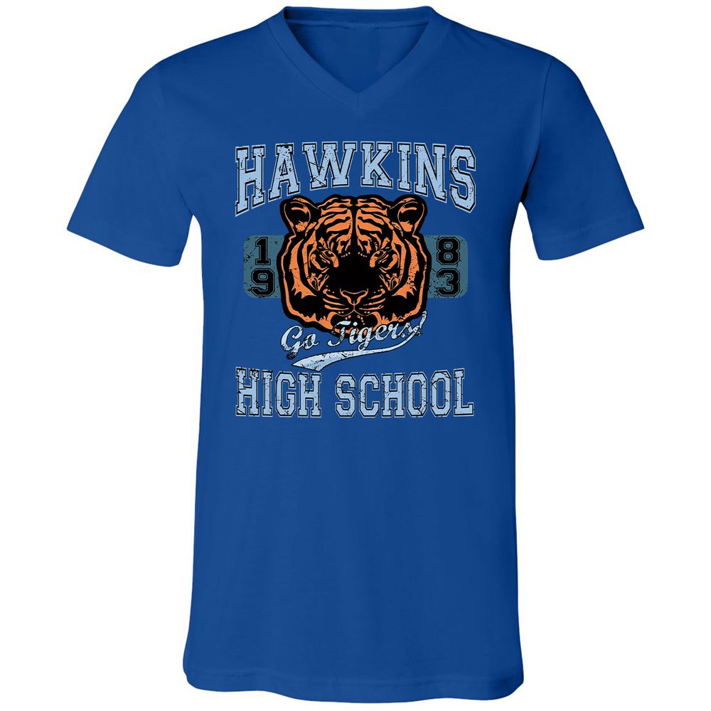 Unisex V-Neck T-Shirt - DVQDPYWF - True Royal - 4
