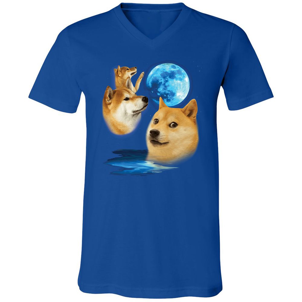 Unisex V-Neck T-Shirt - 6ZHD1HUZ - True Royal - 4