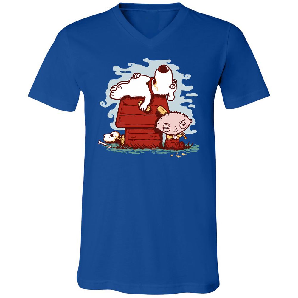 Unisex V-Neck T-Shirt - DE8JU9S1 - True Royal - 4