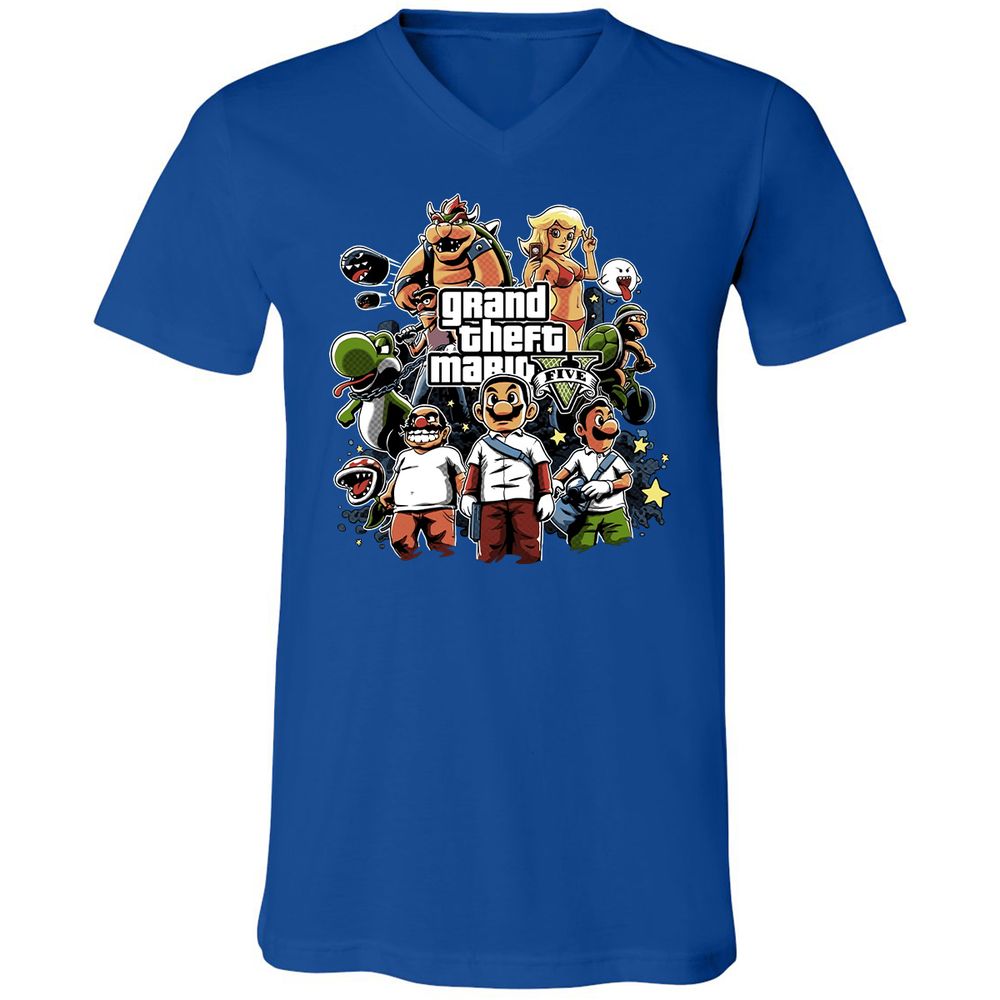 Unisex V-Neck T-Shirt - F39AGP7U - True Royal - 4