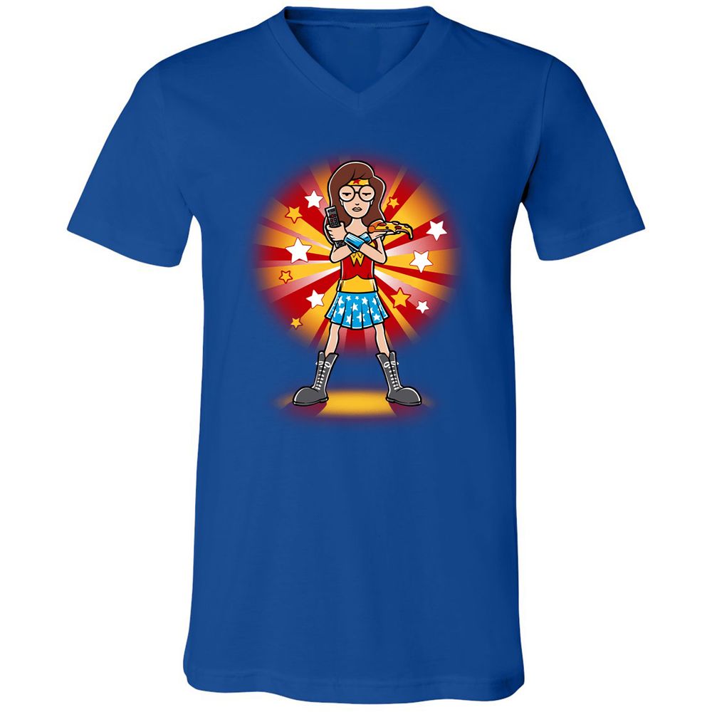 Unisex V-Neck T-Shirt - RG7Y1EWW - True Royal - 4