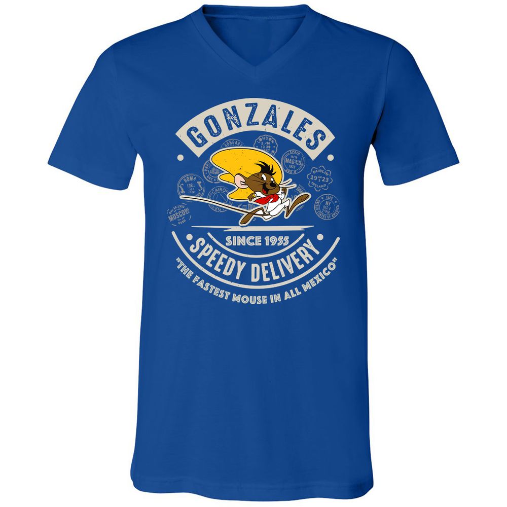 Unisex V-Neck T-Shirt - AA6QHQ7S - True Royal - 4
