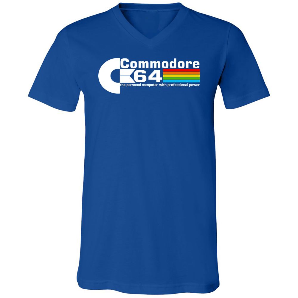 Unisex V-Neck T-Shirt - QE6GK54M - True Royal - 4