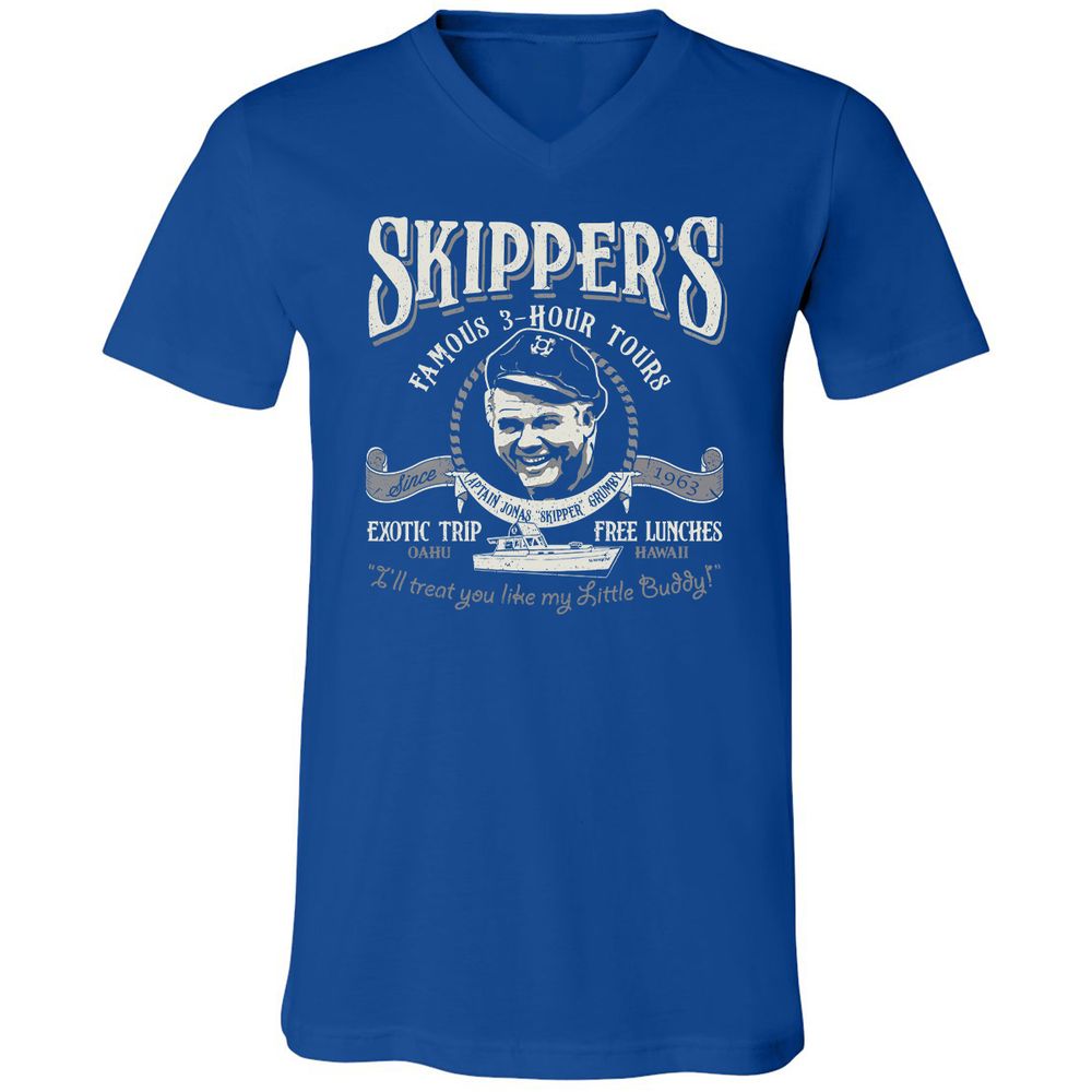 Unisex V-Neck T-Shirt - J5RN1BFE - True Royal - 4