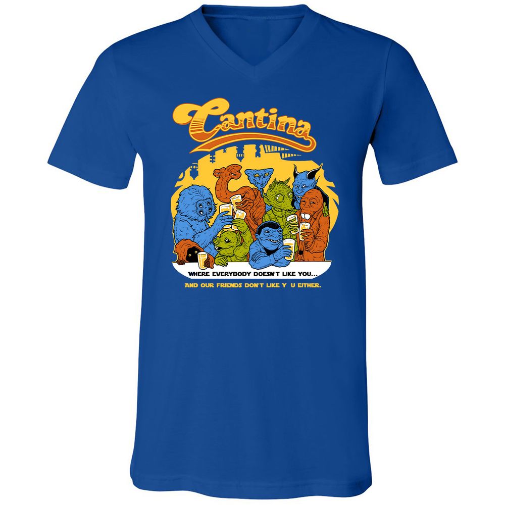 Unisex V-Neck T-Shirt - 1UCVQ2JX - True Royal - 4