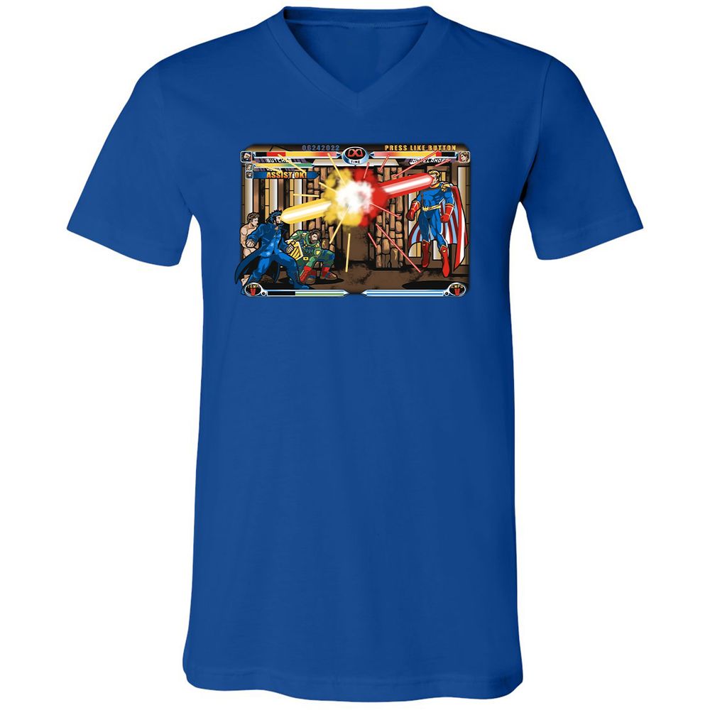 Unisex V-Neck T-Shirt - HQW6FF1K - True Royal - 4