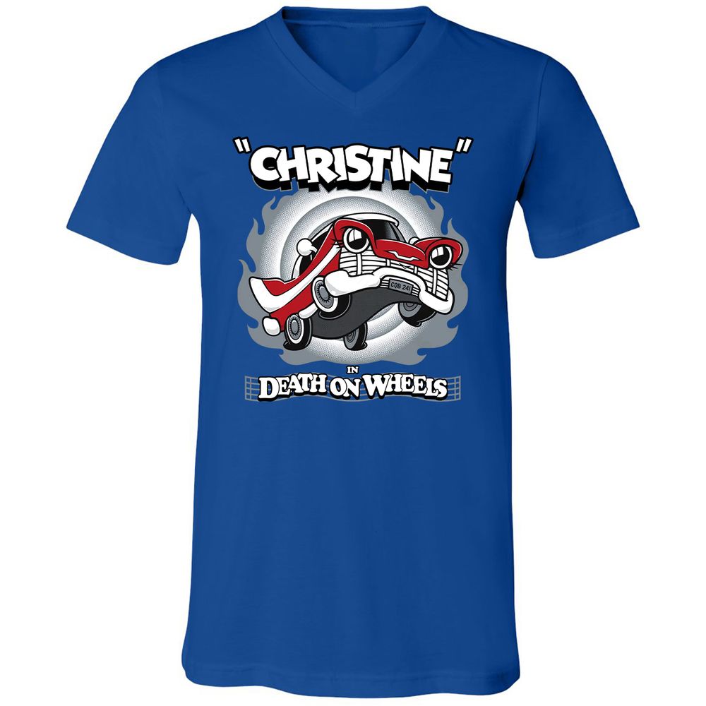 Unisex V-Neck T-Shirt - HTDZKFAT - True Royal - 4