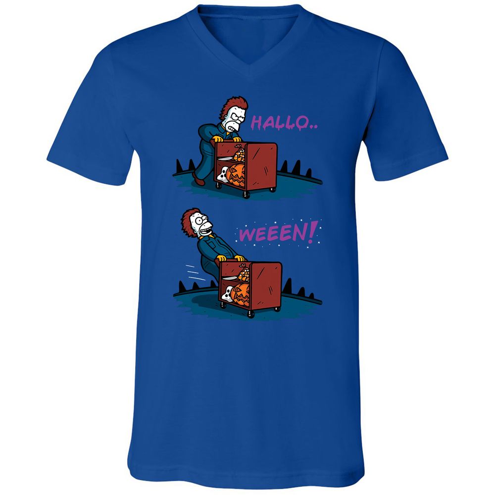 Unisex V-Neck T-Shirt - MMVAQEWT - True Royal - 4