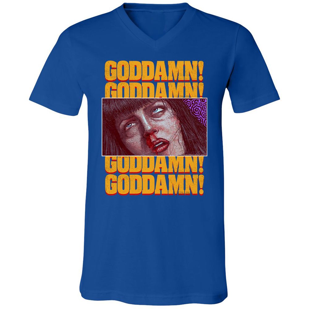 Unisex V-Neck T-Shirt - A4VPZZ6E - True Royal - 4