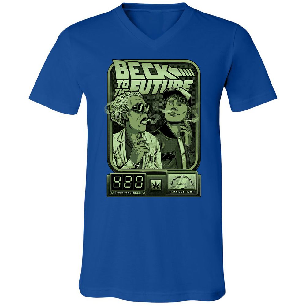 Unisex V-Neck T-Shirt - JW7P7JHN - True Royal - 4