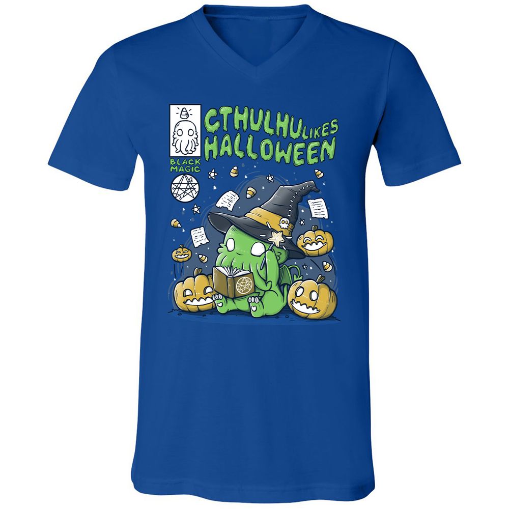 Unisex V-Neck T-Shirt - EGSXQRHN - True Royal - 4