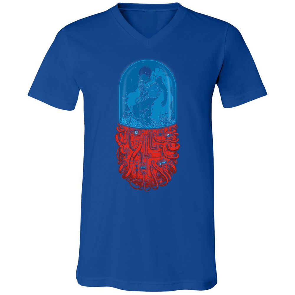 Unisex V-Neck T-Shirt - M3G8DWDT - True Royal - 4