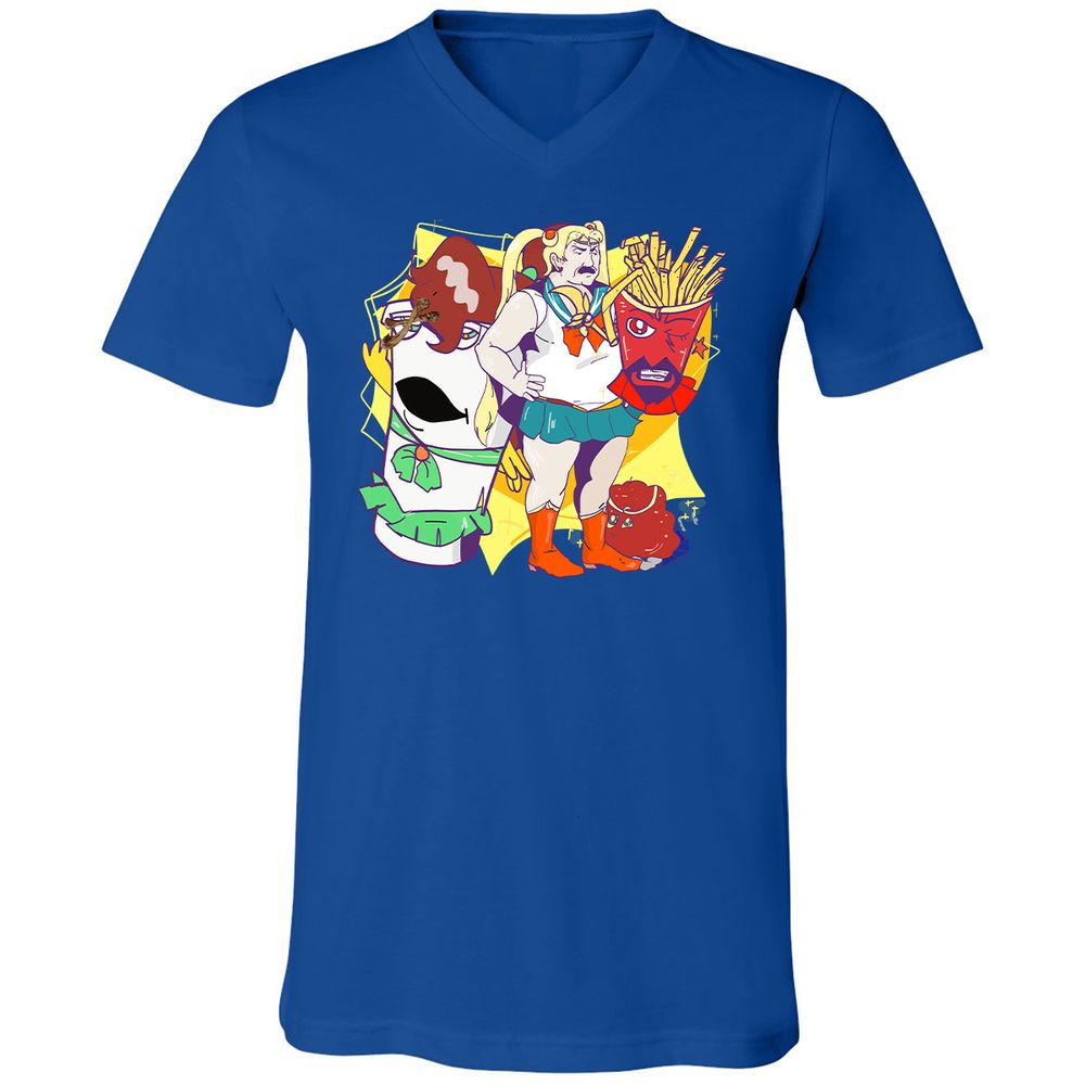 Unisex V-Neck T-Shirt - E42EMJK4 - True Royal - 4