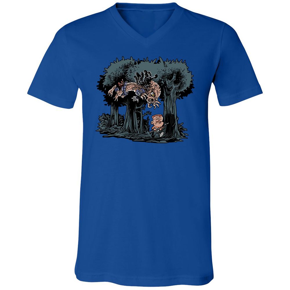 Unisex V-Neck T-Shirt - F4BRT1PJ - True Royal - 4