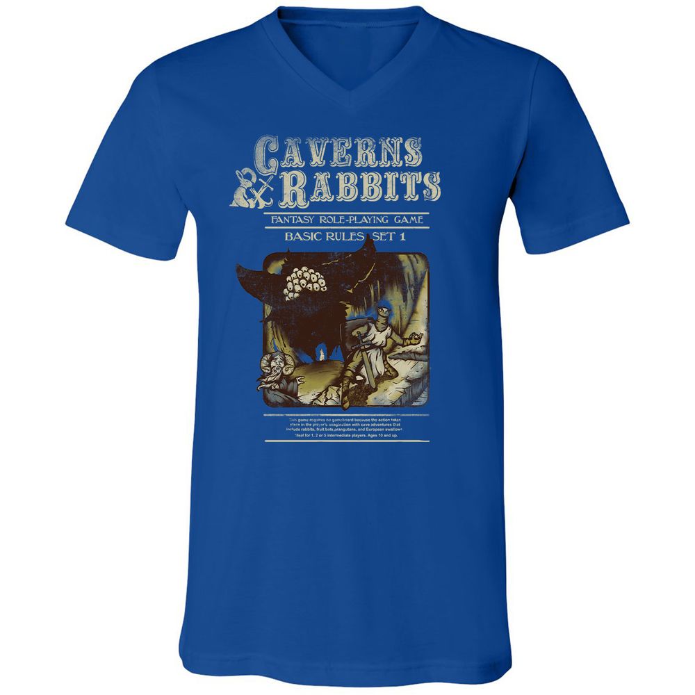 Unisex V-Neck T-Shirt - C7KTRTZF - True Royal - 4