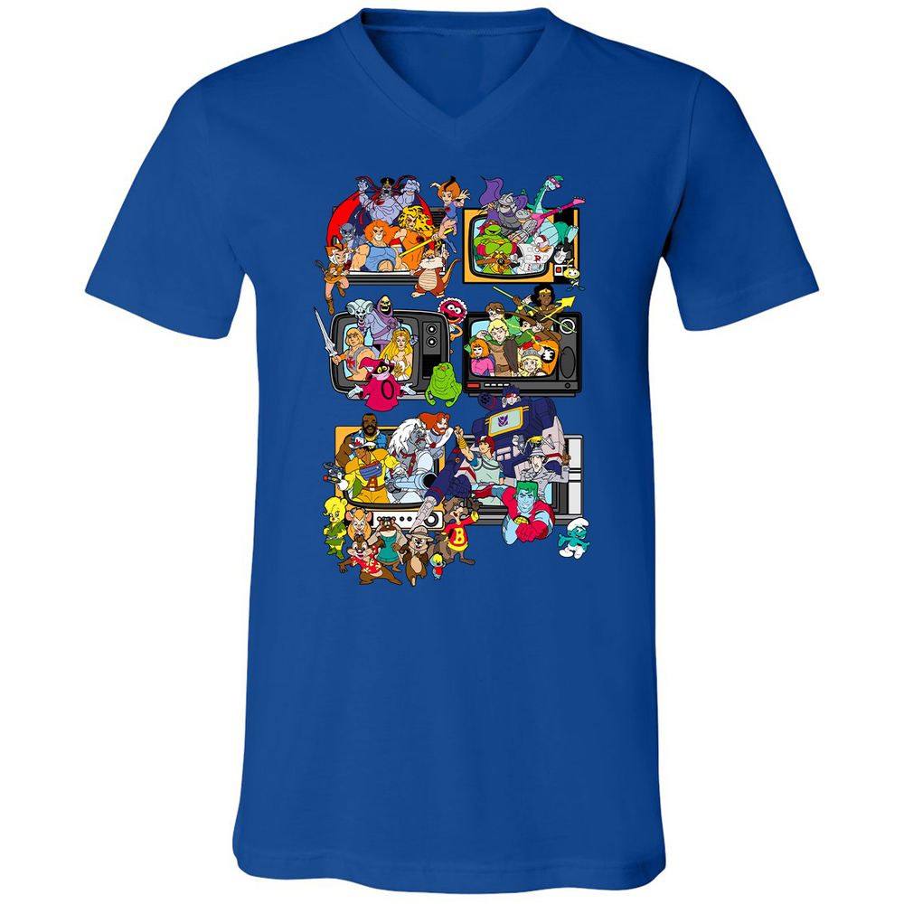 Unisex V-Neck T-Shirt - NK7KXUBF - True Royal - 4