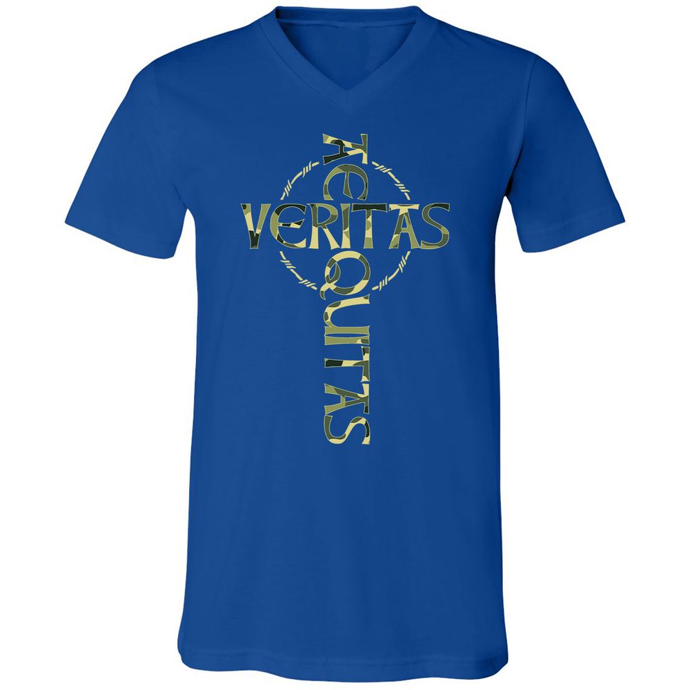 Unisex V-Neck T-Shirt - 9QBZ5HFV - True Royal - 4