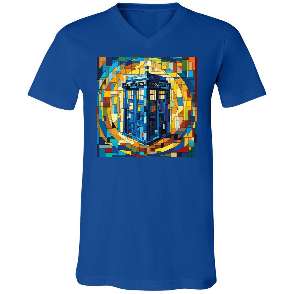 Unisex V-Neck T-Shirt - QHLQKJXY - True Royal - 4