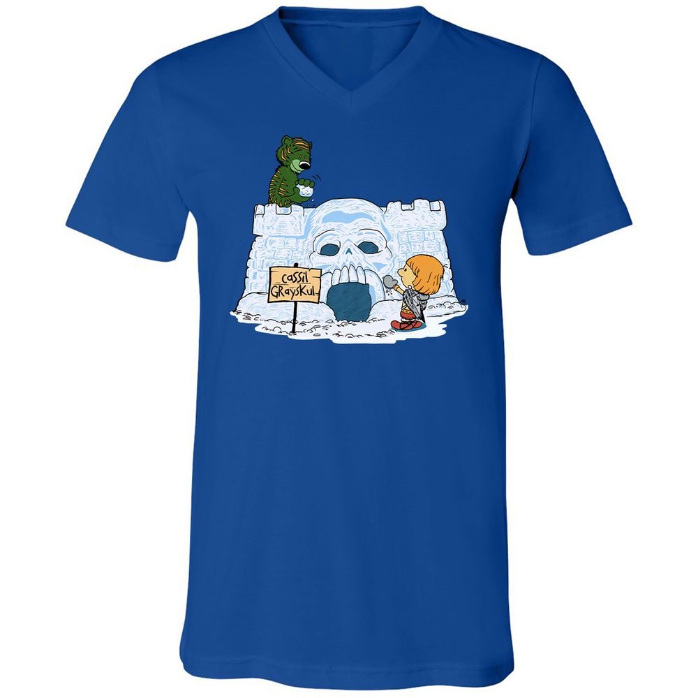 Unisex V-Neck T-Shirt - UCB9QDCJ - True Royal - 4