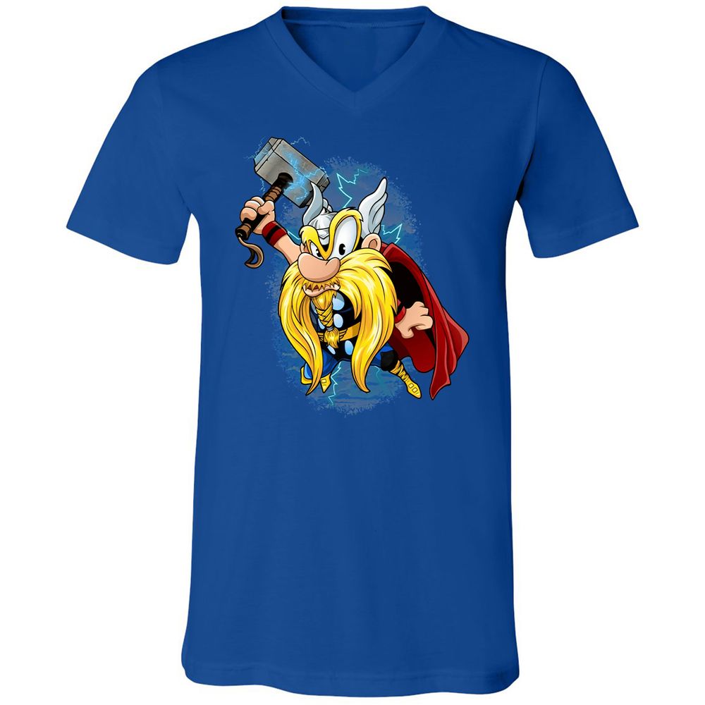 Unisex V-Neck T-Shirt - ZCFCHX2L - True Royal - 4