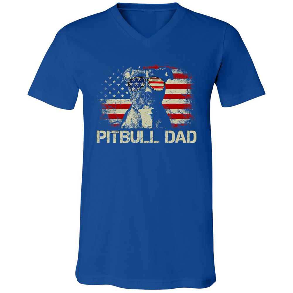 Unisex V-Neck T-Shirt - CQ5NXM5K - True Royal - 4
