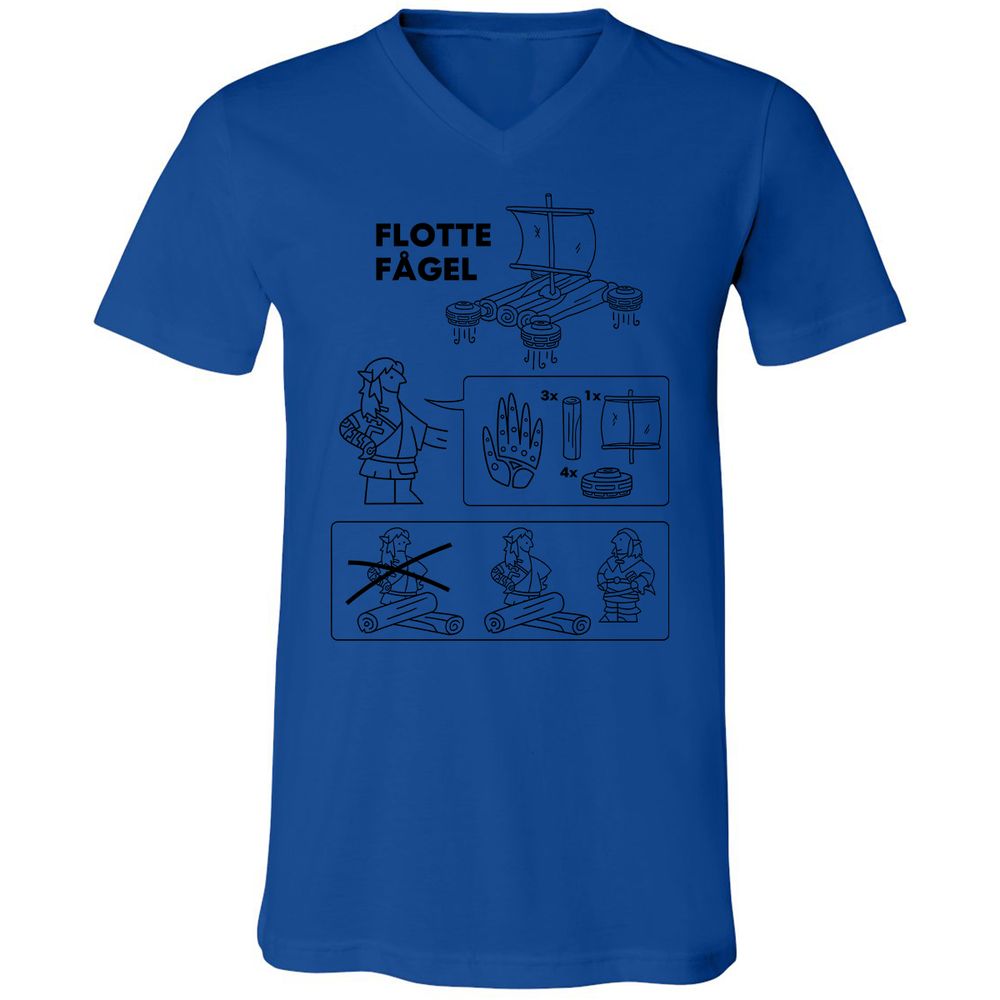 Unisex V-Neck T-Shirt - BCG3L49Y - True Royal - 4