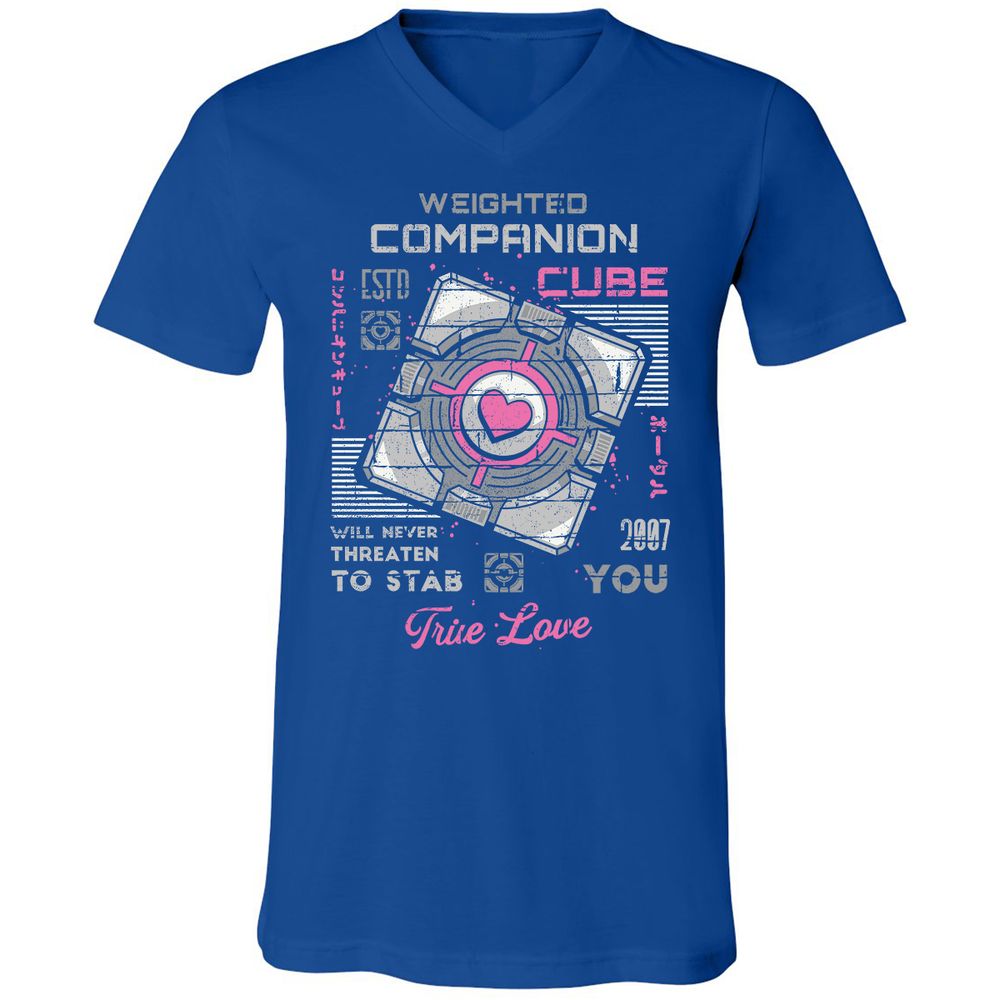Unisex V-Neck T-Shirt - 7APW6XUH - True Royal - 4