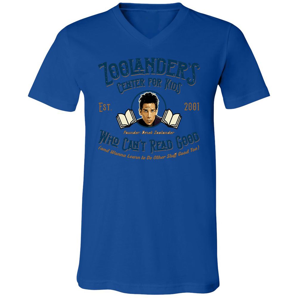 Unisex V-Neck T-Shirt - EVHZ8NUY - True Royal - 4