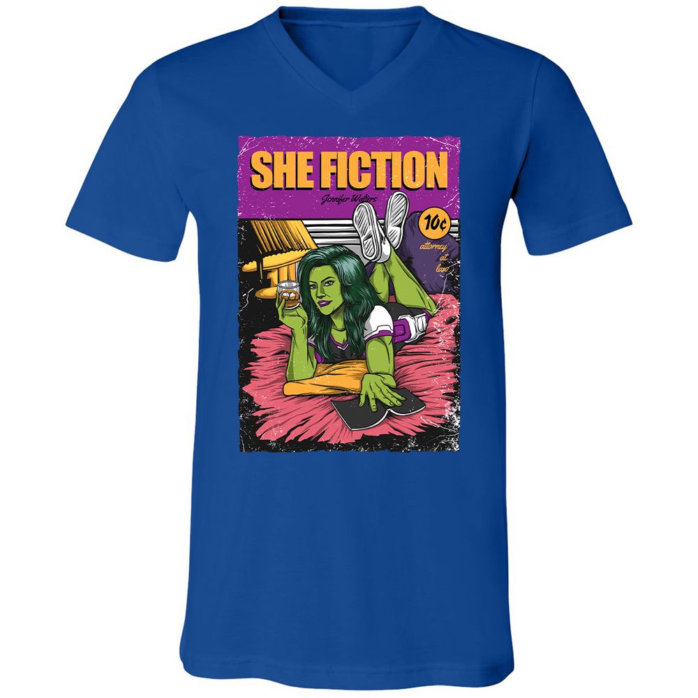 Unisex V-Neck T-Shirt - X1QNLK64 - True Royal - 4