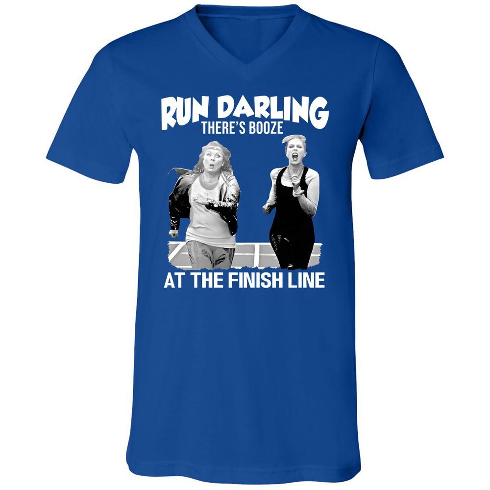 Run Darling Unisex V-Neck T-Shirt - True Royal - 4