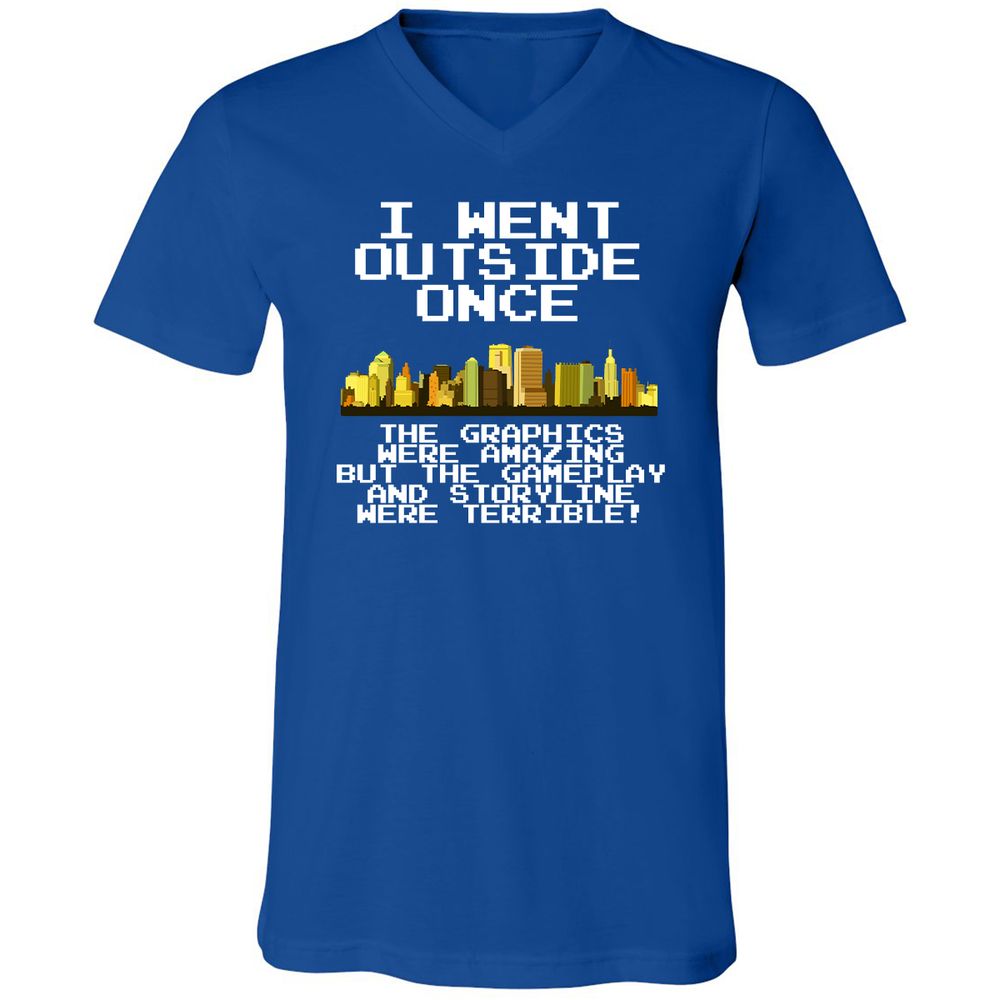 Unisex V-Neck T-Shirt - 991E19XM - True Royal - 4