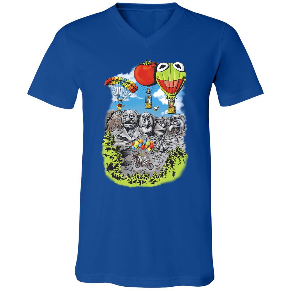 Unisex V-Neck T-Shirt - B6W3USD2 - True Royal - 4