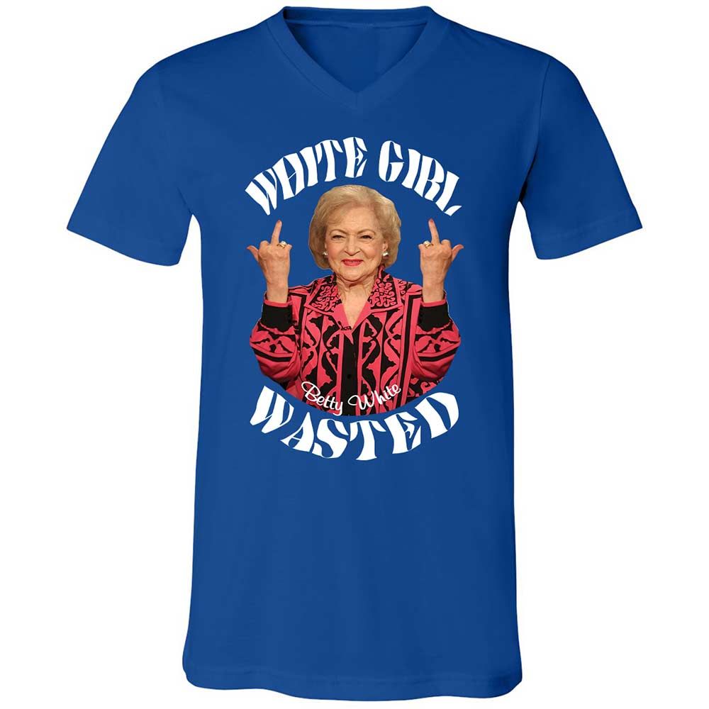 Unisex V-Neck T-Shirt - 5QLRSHA9 - True Royal - 4