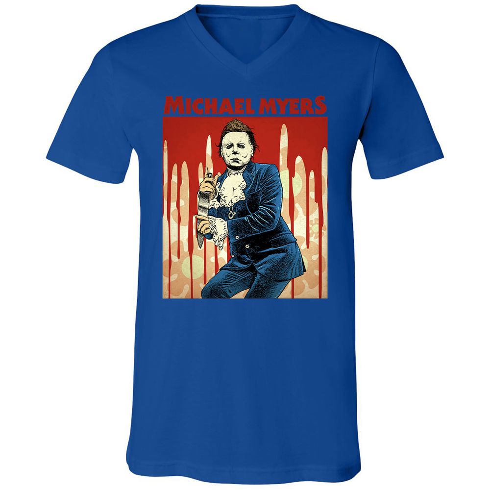 Unisex V-Neck T-Shirt - 5QMSAYPT - True Royal - 4