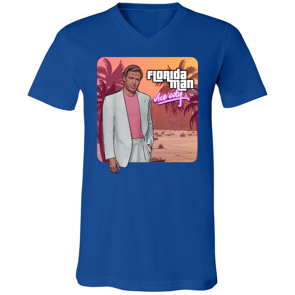 Unisex V-Neck T-Shirt - 9A638SXT - True Royal - 4