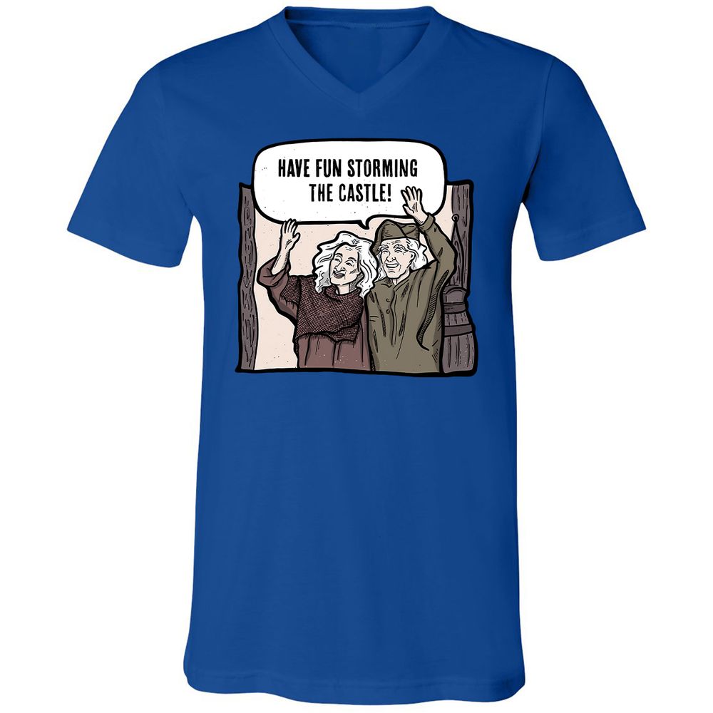 Unisex V-Neck T-Shirt - 9MGECZKQ - True Royal - 4