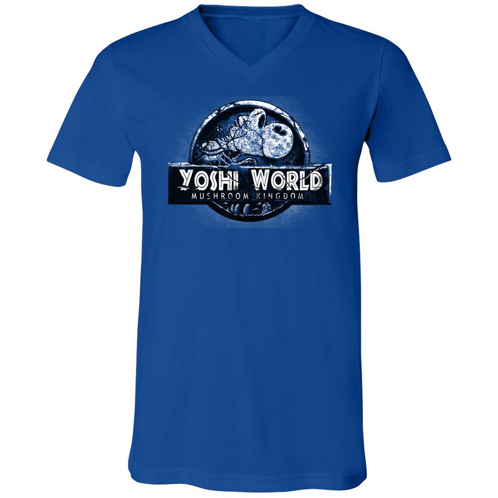 Unisex V-Neck T-Shirt - QVJU98MM - True Royal - 4