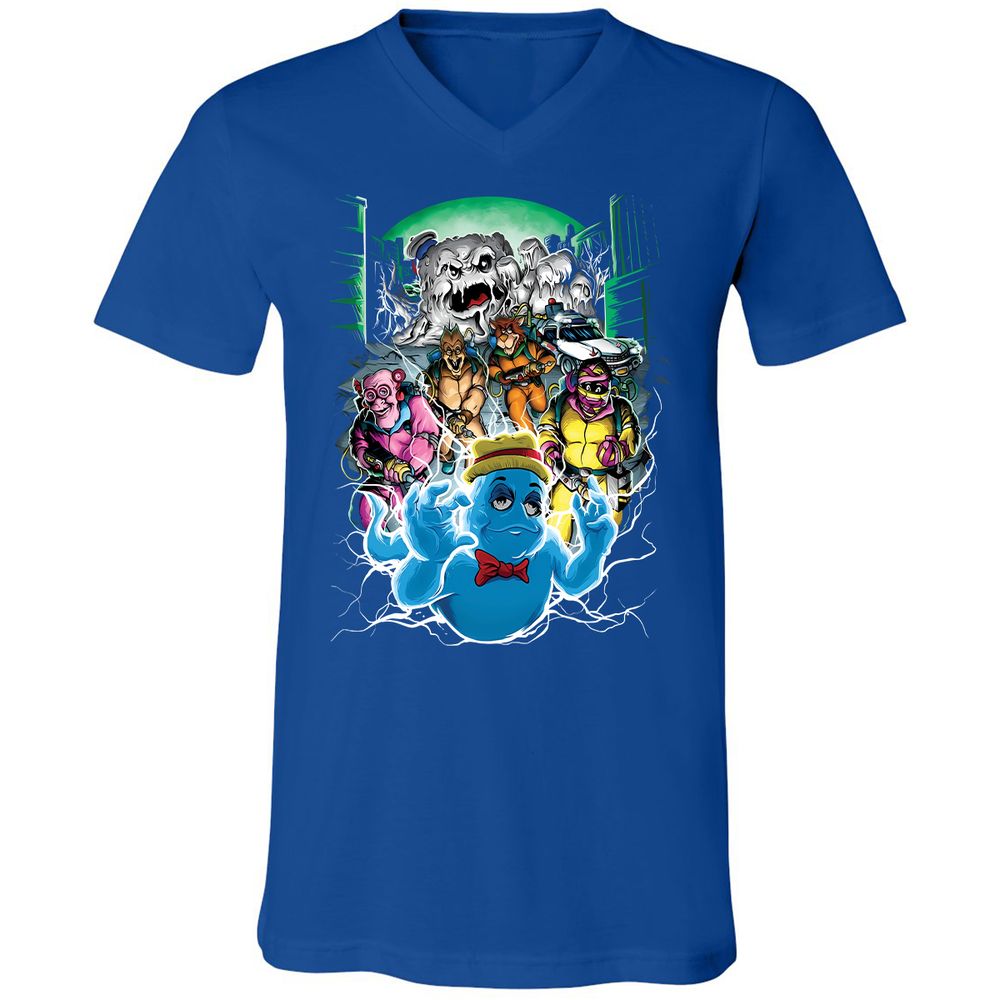 Unisex V-Neck T-Shirt - 5W6GQ8BN - True Royal - 4