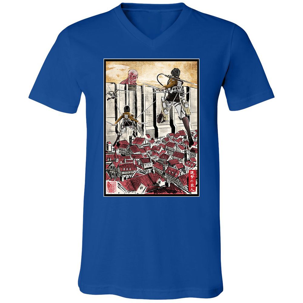 Unisex V-Neck T-Shirt - MYTWWEGZ - True Royal - 4