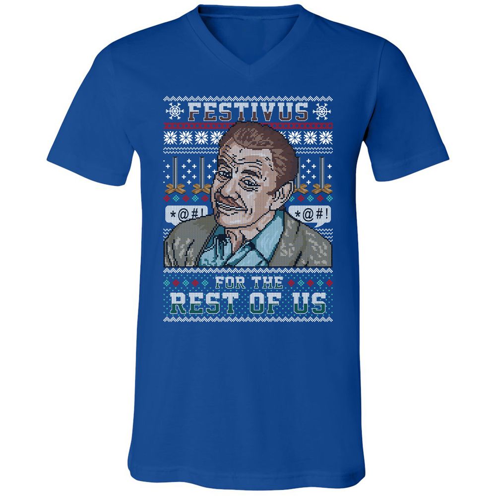 Unisex V-Neck T-Shirt - DZD782KG - True Royal - 4