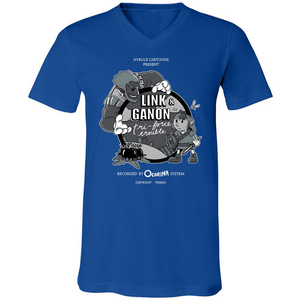 Unisex V-Neck T-Shirt - R5CWJQP9 - True Royal - 4