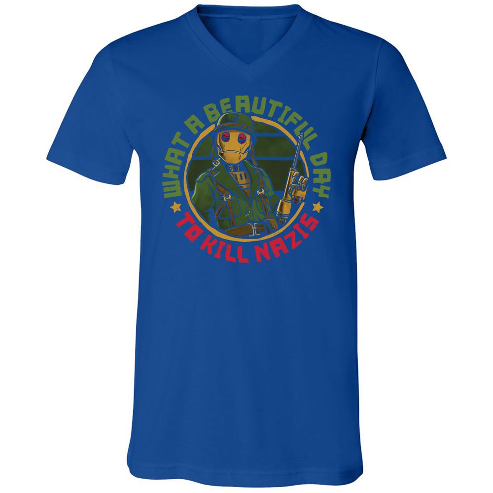 Unisex V-Neck T-Shirt - NLVTLZD2 - True Royal - 4
