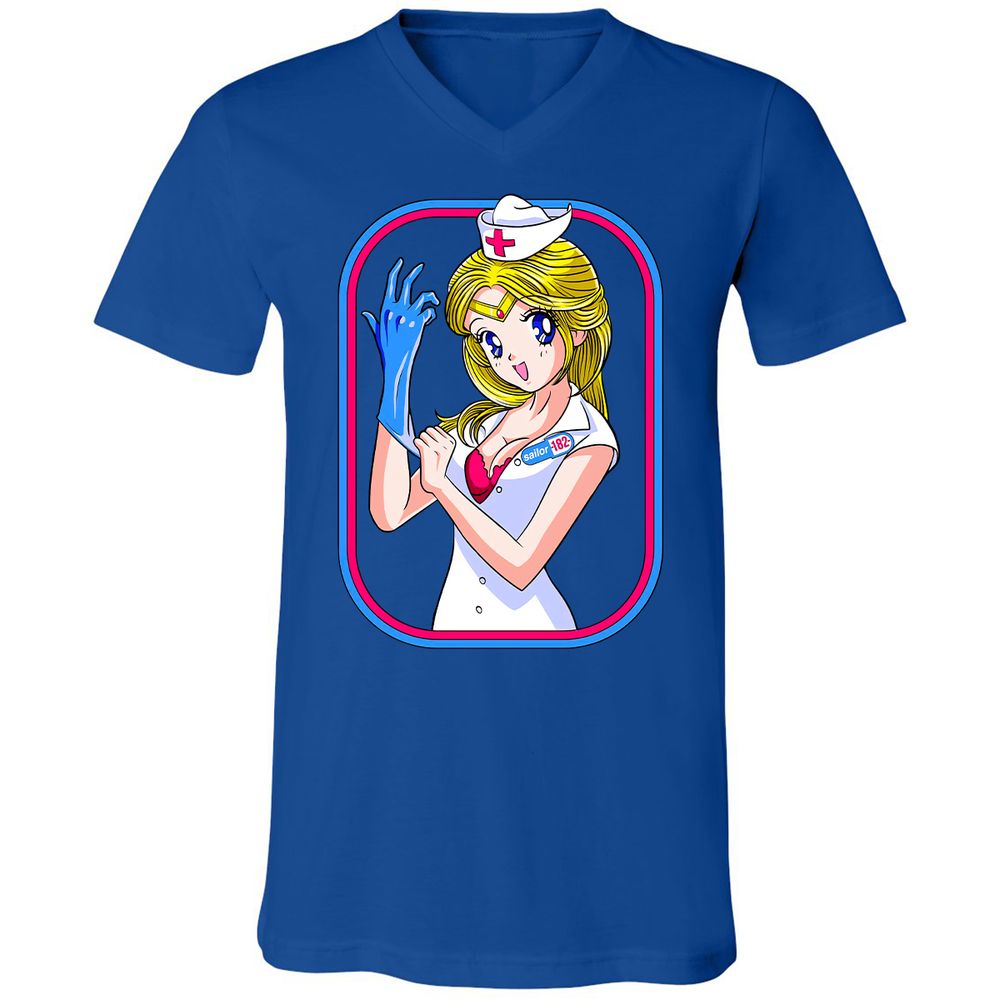 Unisex V-Neck T-Shirt - X7ZT92US - True Royal - 4